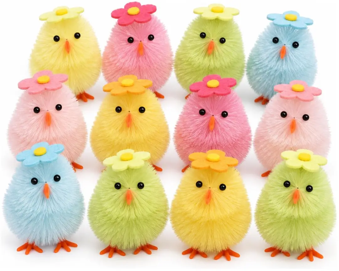 Decoris Paaskuikentjes 12x gekleurd