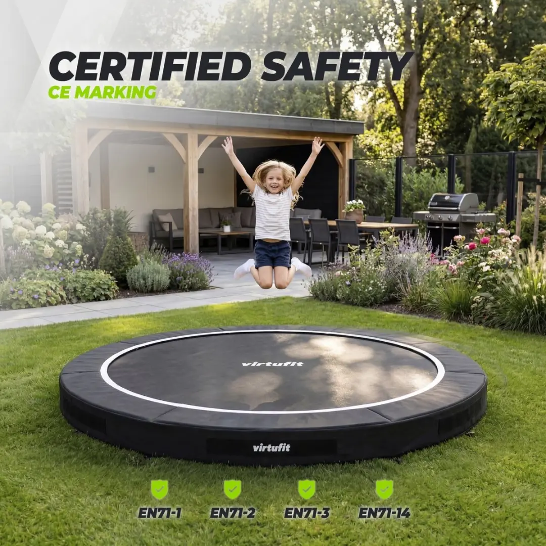 VirtuFit Inground Trampoline 251cm - Zwart - afbeelding 3 van 6