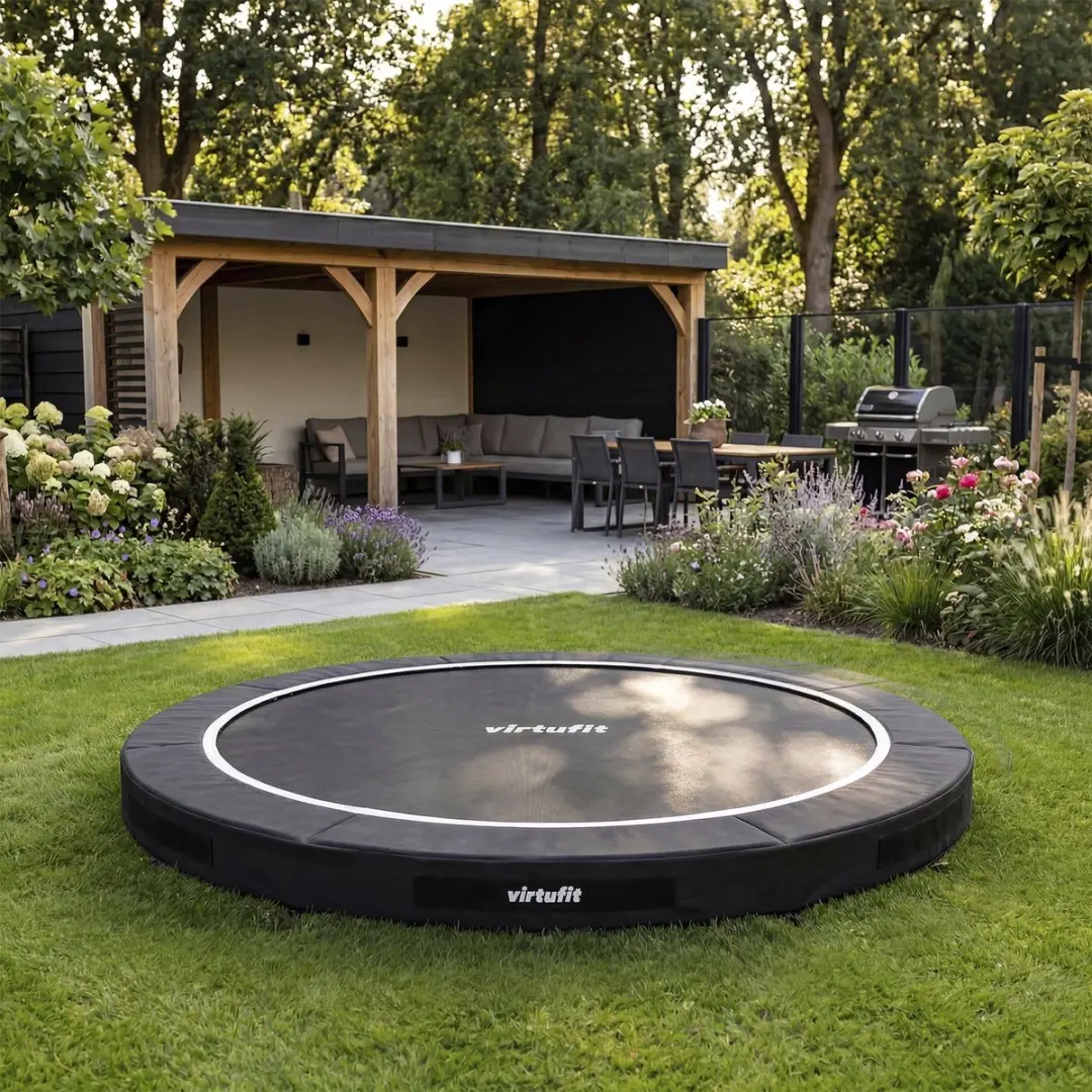 VirtuFit Inground Trampoline 251cm - Zwart - afbeelding 4 van 6
