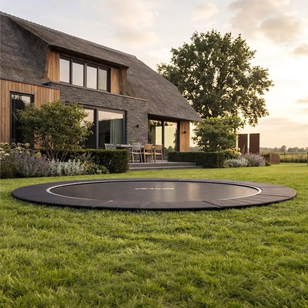 VirtuFit GroundLevel Trampoline 366cm - Zwart - afbeelding 2 van 6
