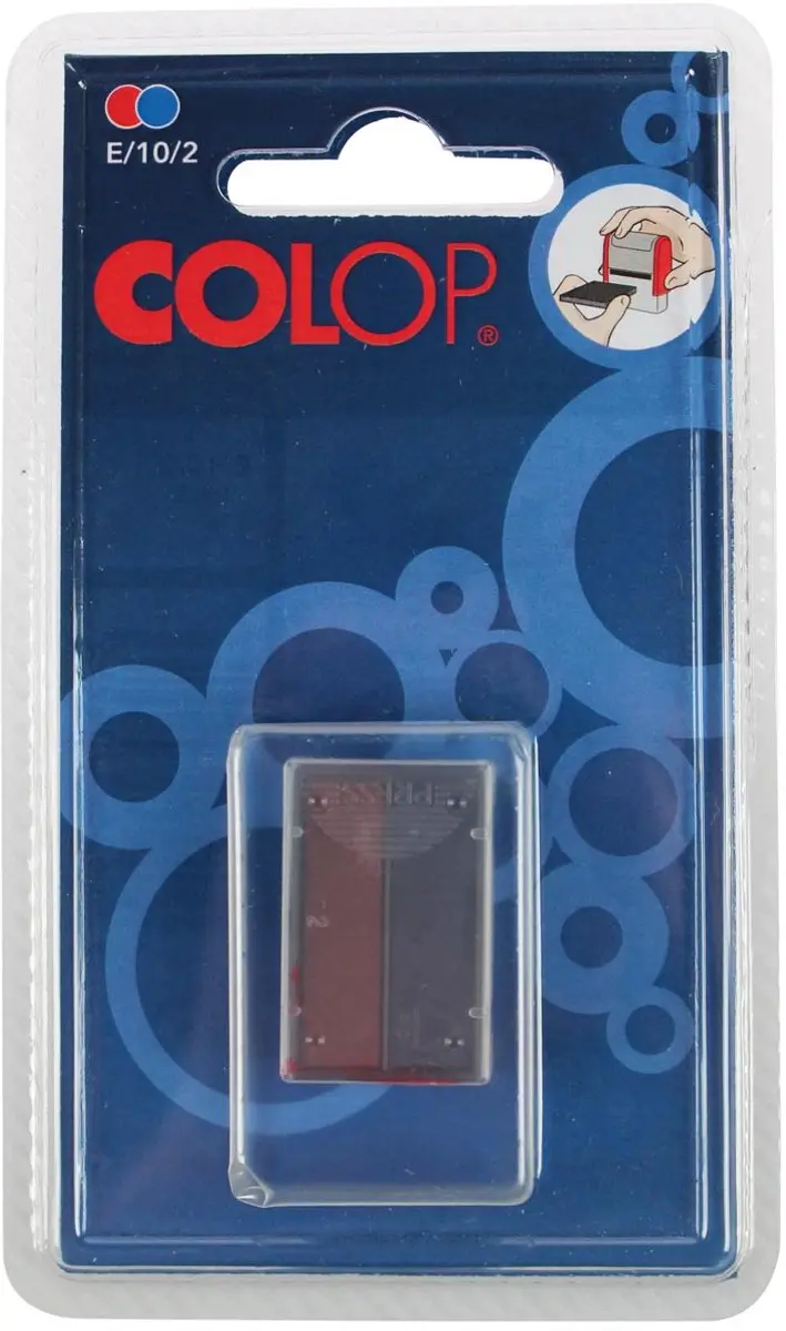 Colop Stempelkussen E/10/2 Blauw/Rood - 2 Stuks - afbeelding 2 van 2