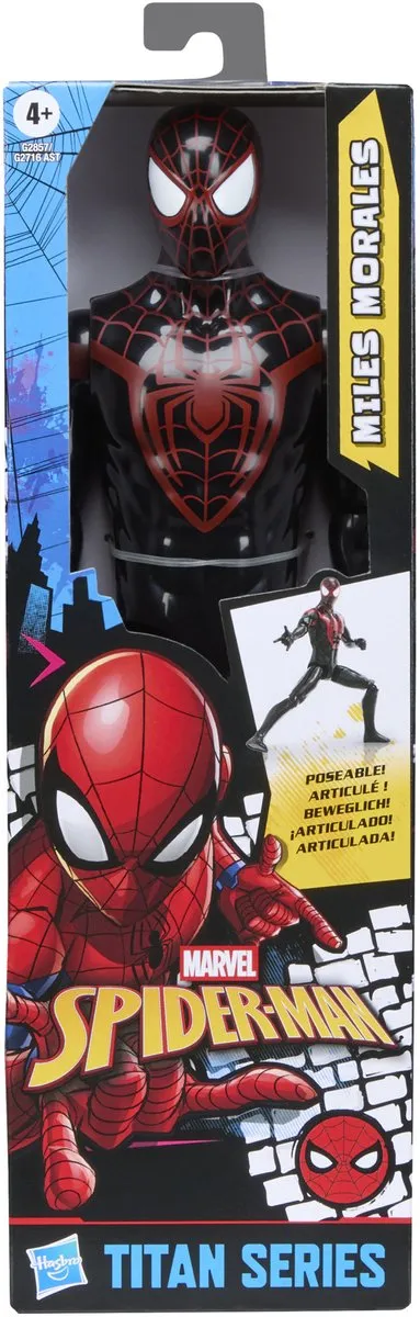 Marvel Spider-Man Miles Morales Titan Series Actiefiguur 30cm - Zwart