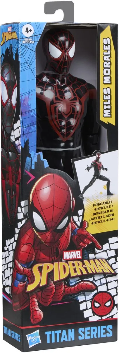 Marvel Spider-Man Miles Morales Titan Series Actiefiguur 30cm - Zwart