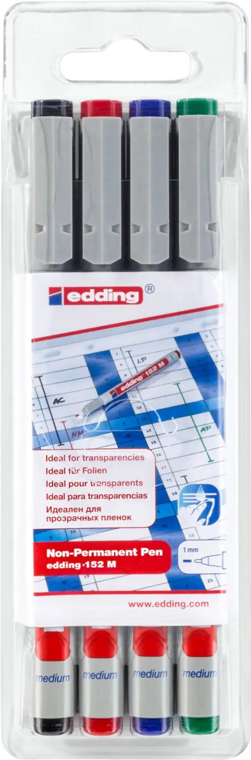edding 152 M Marker Set - 4 Stuks - afbeelding 5 van 5