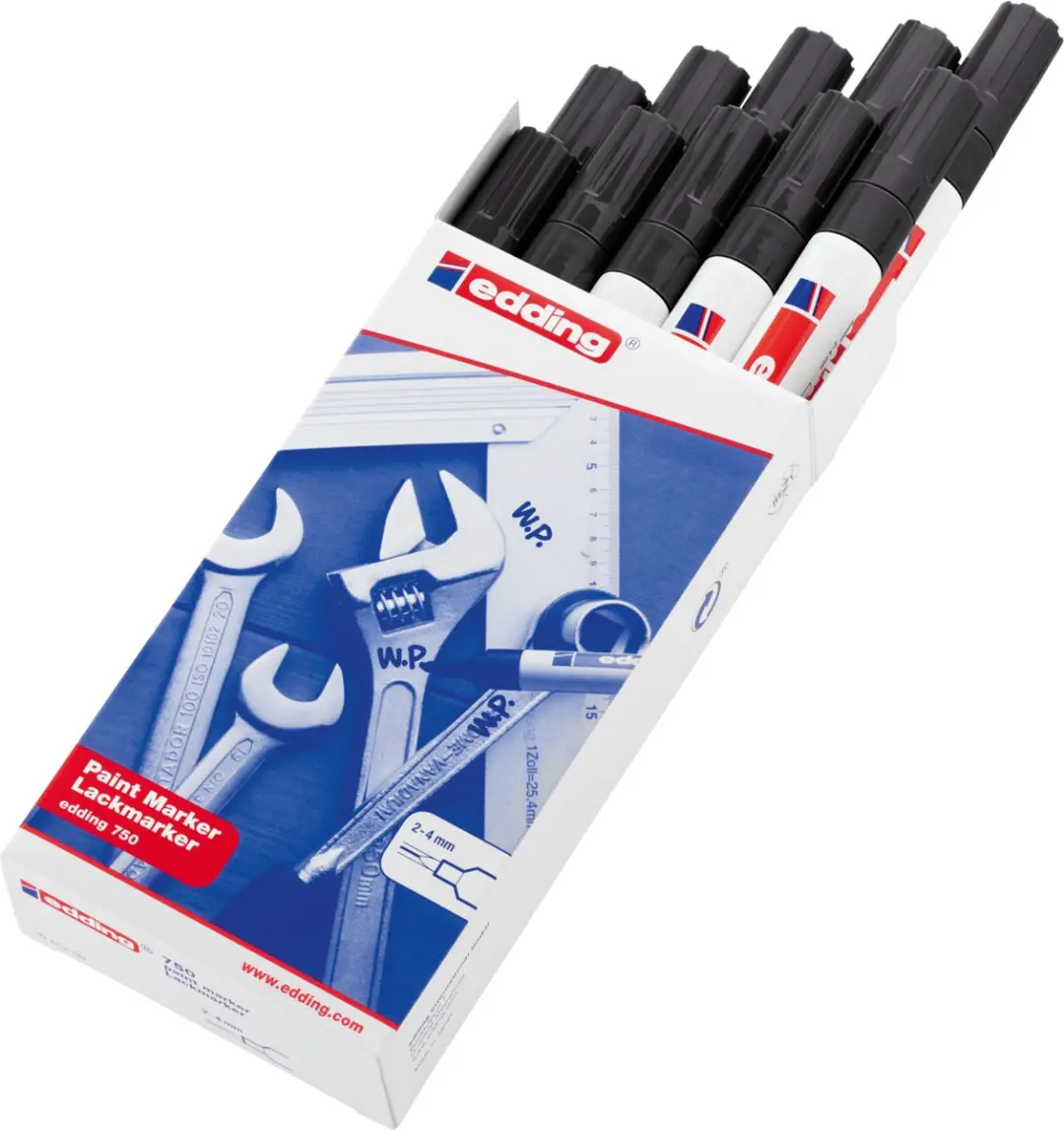 edding 750 Lakmarker Zwart - 10 Stuks - afbeelding 6 van 6