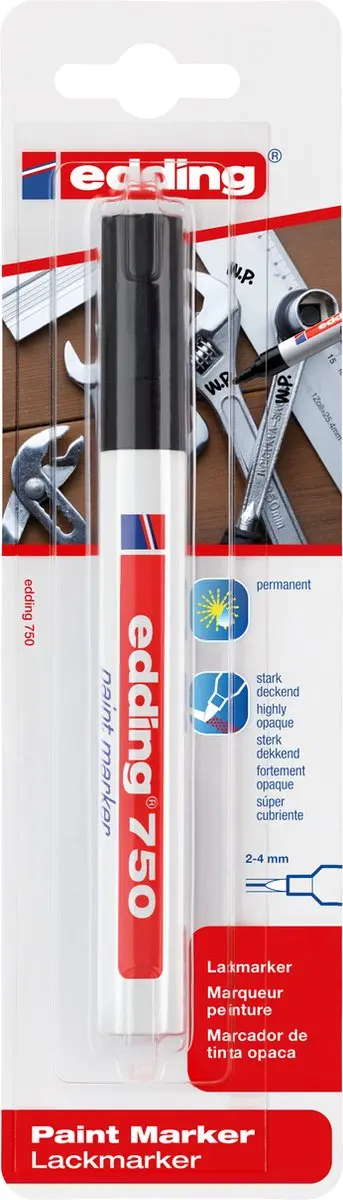 edding 750 Lakmarker Zwart 2-4mm - afbeelding 5 van 6