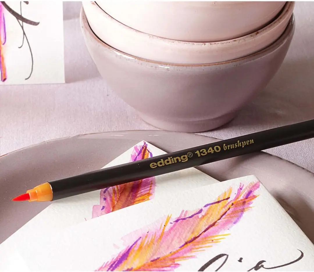 edding 1340 Brushpennen Set - 10 Kleuren - afbeelding 3 van 6