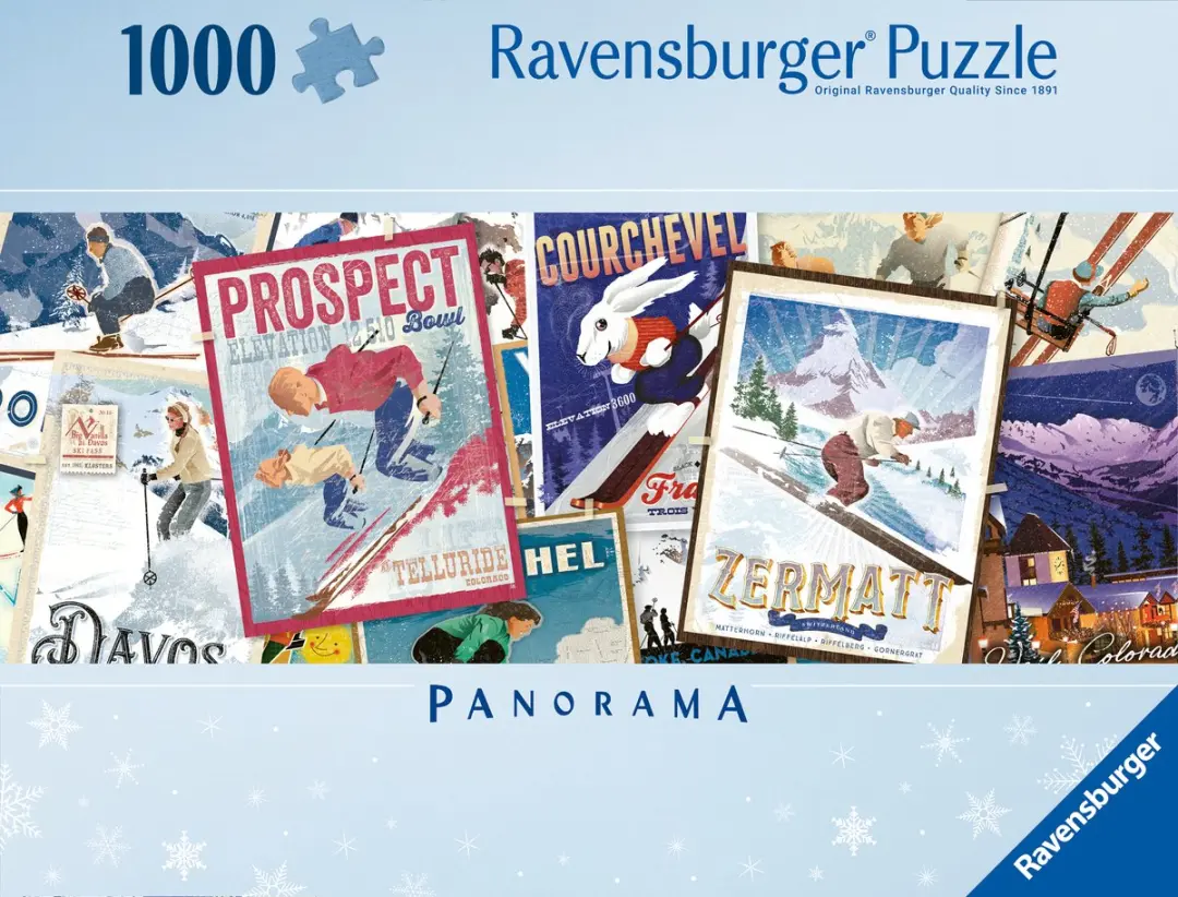 Ravensburger Vintage Ski Posters Legpuzzel 1000 Stuks - afbeelding 2 van 3