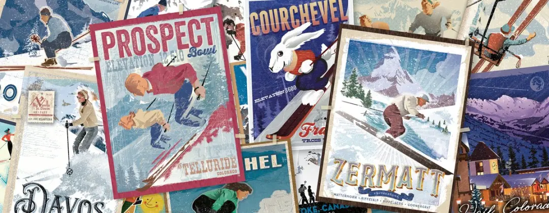 Ravensburger Vintage Ski Posters Legpuzzel 1000 Stuks - afbeelding 3 van 3
