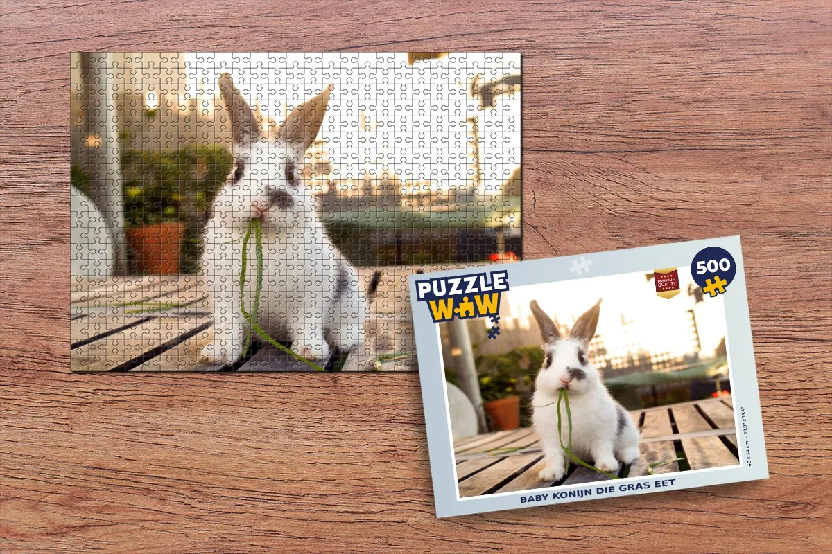 PuzzleWow Konijn Baby Legpuzzel 500 Stuks