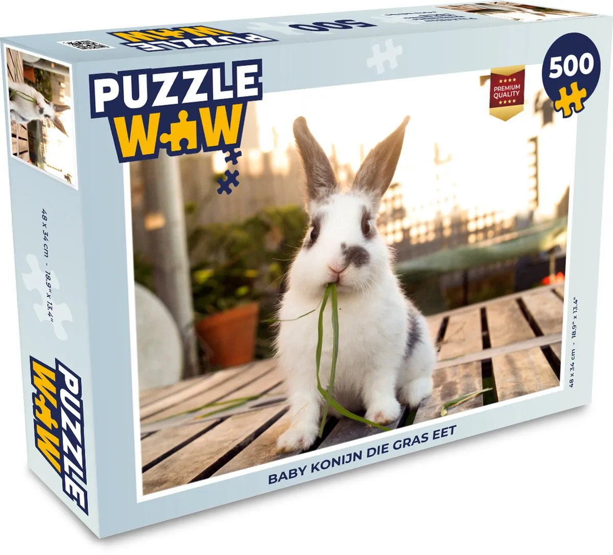 PuzzleWow Konijn Baby Legpuzzel 500 Stuks - Multicolor