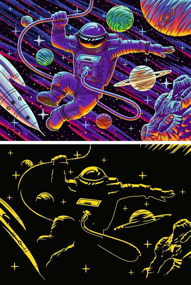 Ravensburger Outer Space Adventure Puzzel 200 Stukjes Glow in the Dark - afbeelding 2 van 2