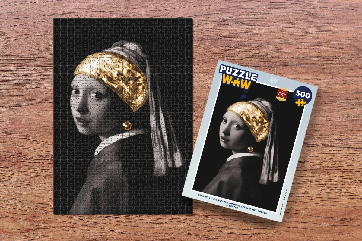 PuzzleWow Meisje met de parel Legpuzzel 500 Stuks - Multicolor
