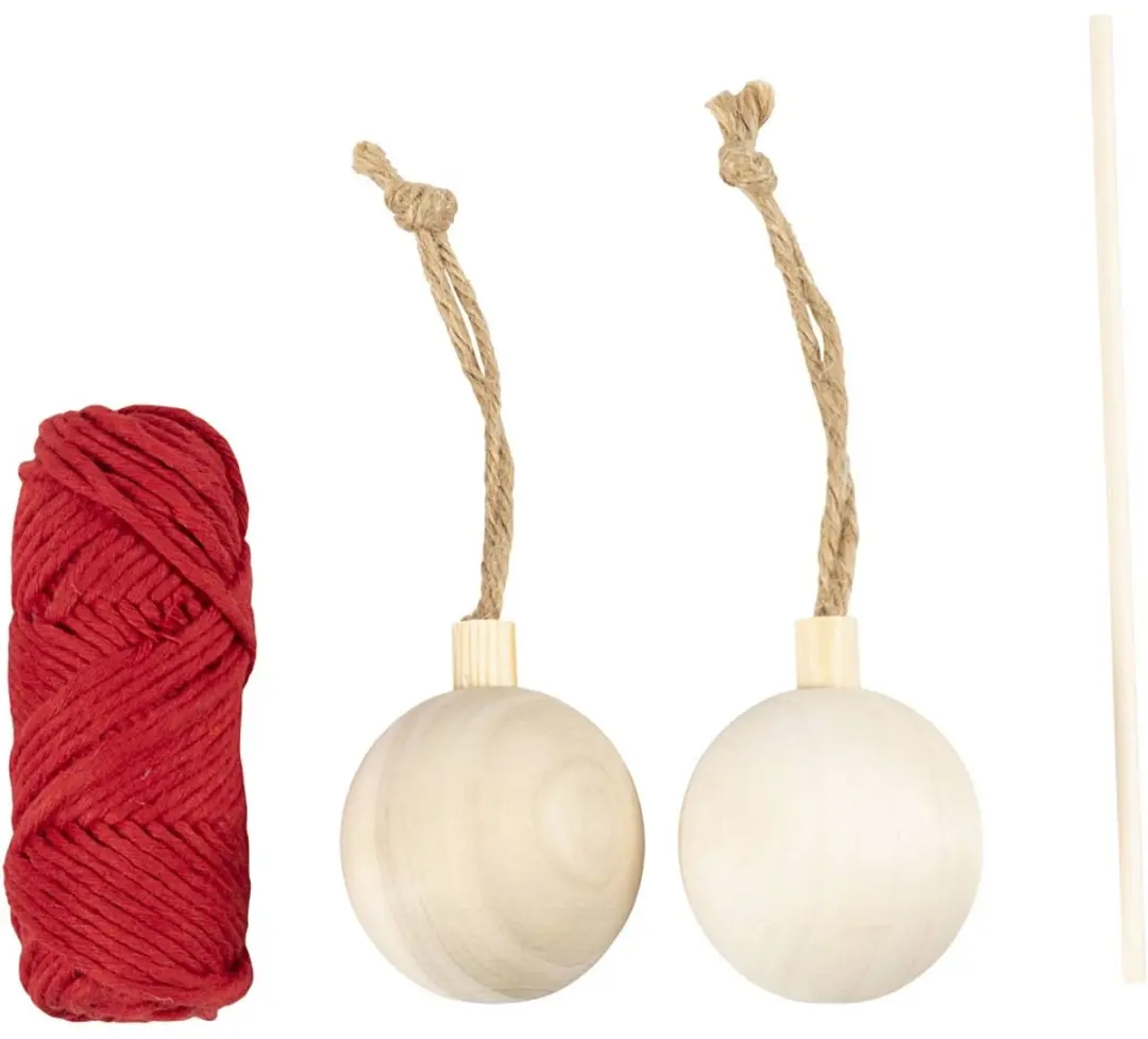 Creativ Company Macramé Kerstballen Knutselset - Rood - afbeelding 3 van 4