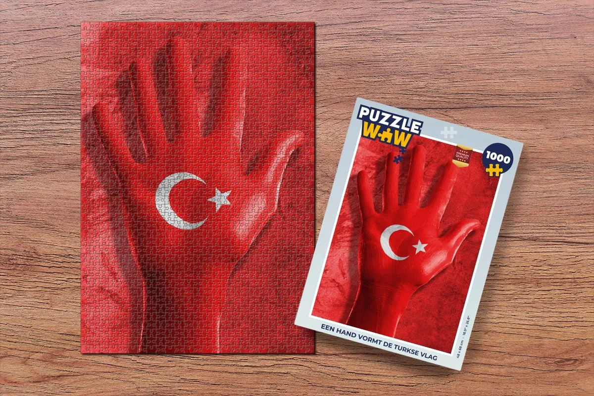 PuzzleWow Turkse Vlag Legpuzzel 1000 Stuks - Multicolor