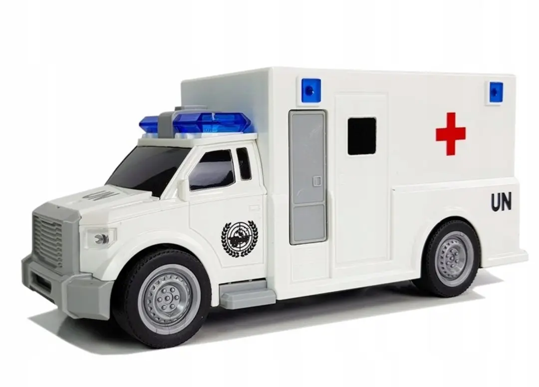Lean Toys Ambulance 1:20 Wrijvingsaandrijving - Wit - afbeelding 4 van 4