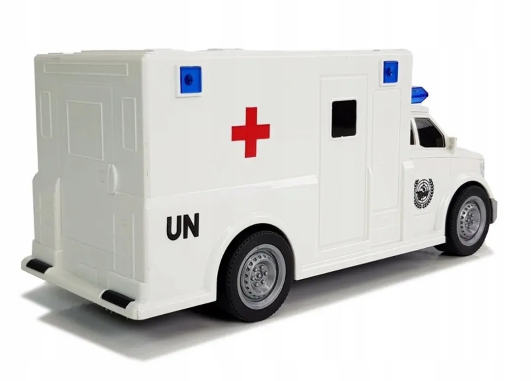 Lean Toys Ambulance 1:20 Wrijvingsaandrijving - Wit - afbeelding 2 van 4