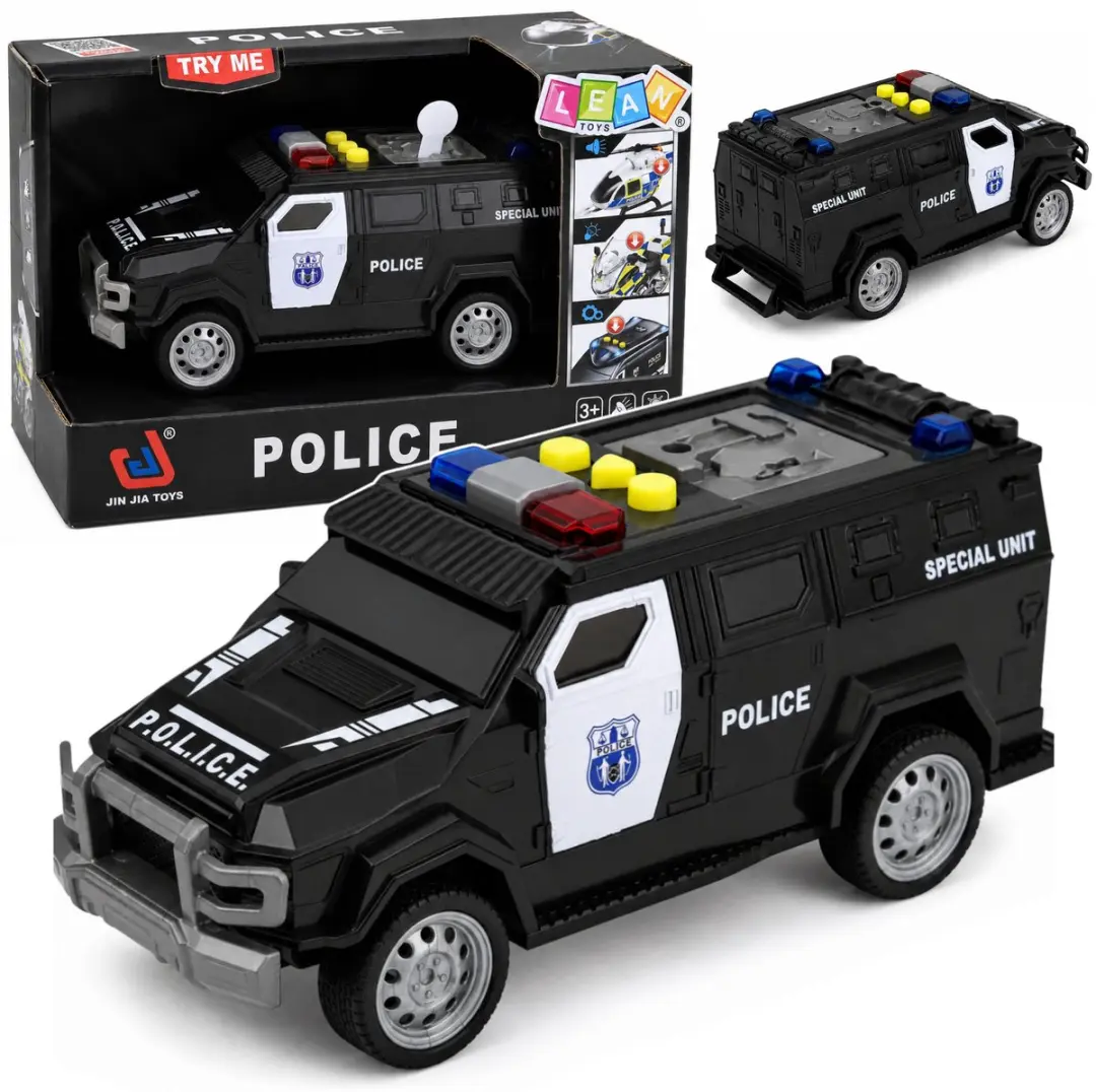 Politieauto Speciaal voertuig Politieautolichten klinken zwart 1:32