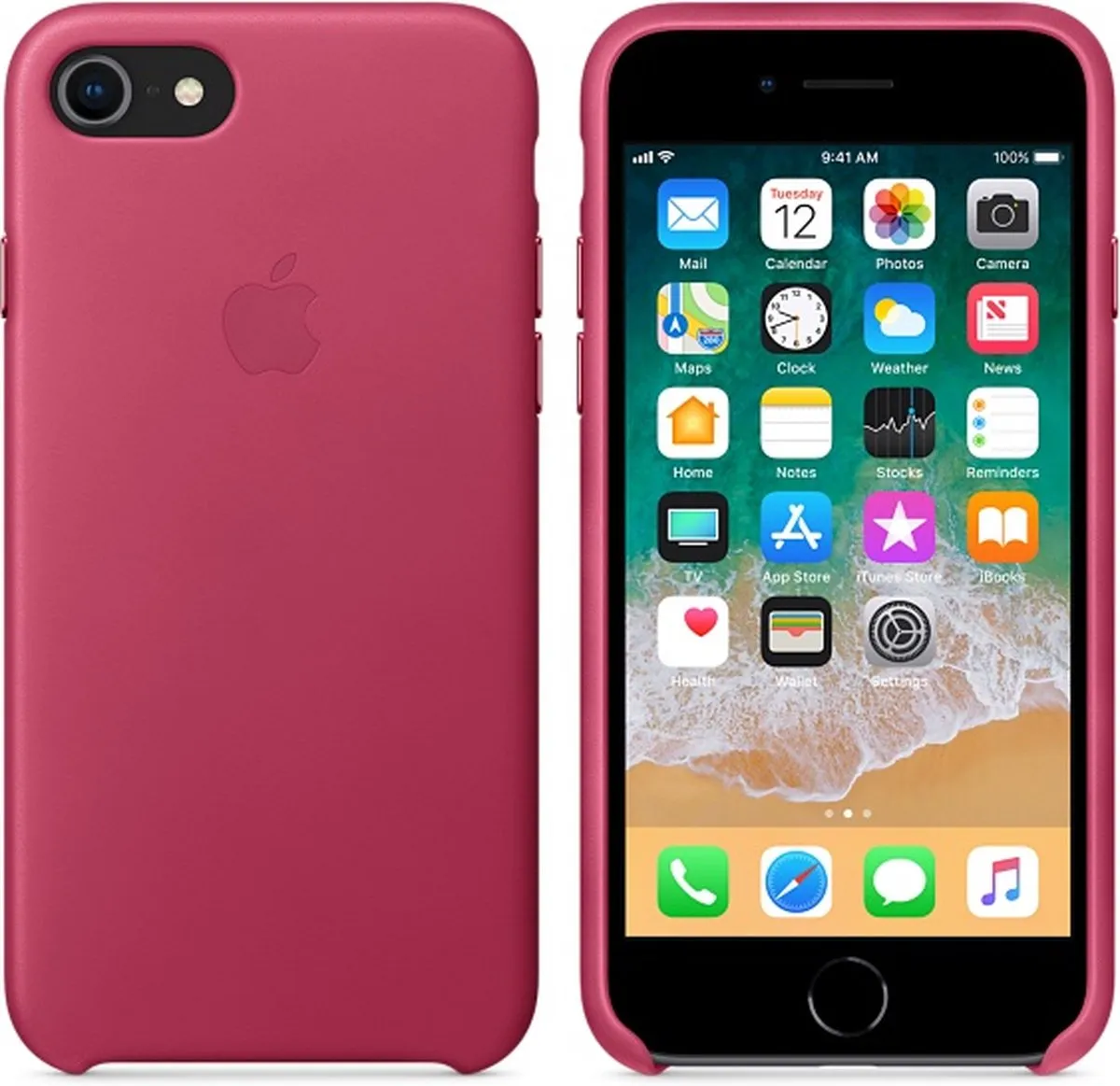 Apple Leren Hoesje iPhone 7/8 - Fuchsia