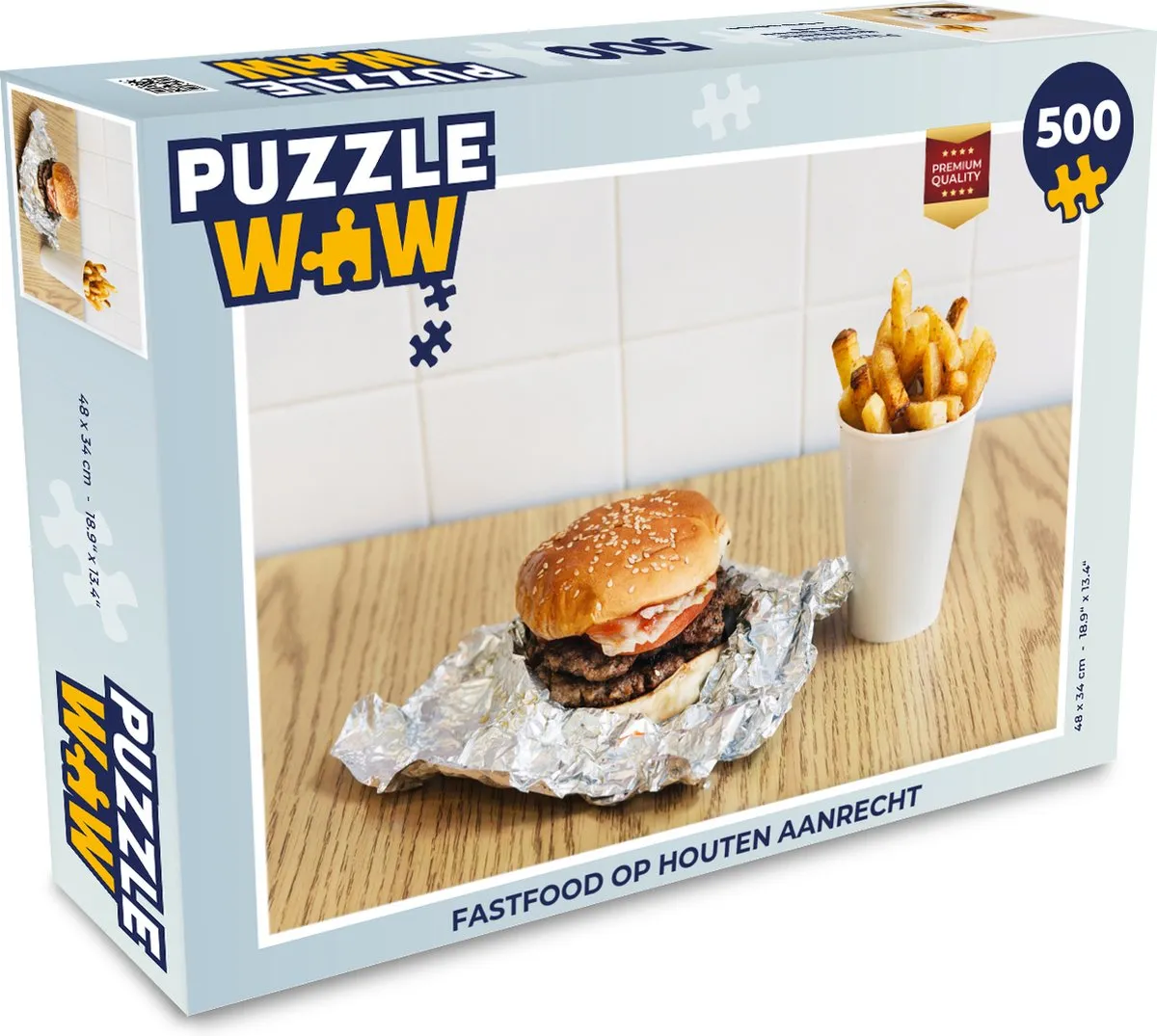 PuzzleWow Fastfood Houten Aanrecht Legpuzzel 500 Stuks - Multicolor