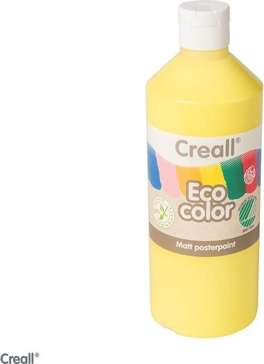 Creall plakkaatverf ECO COLOR 500 ml lichtgeel milieuvriendelijk.