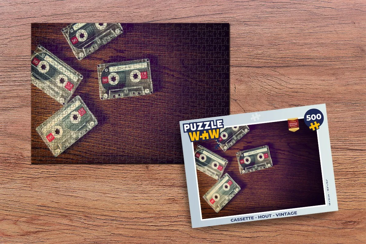 PuzzleWow Vintage Houten Legpuzzel 500 Stuks - Multicolor