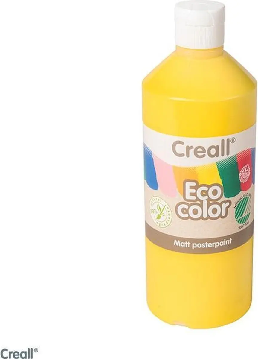 Creall plakkaatverf ECO COLOR 500 ml primair geel milieuvriendelijk.