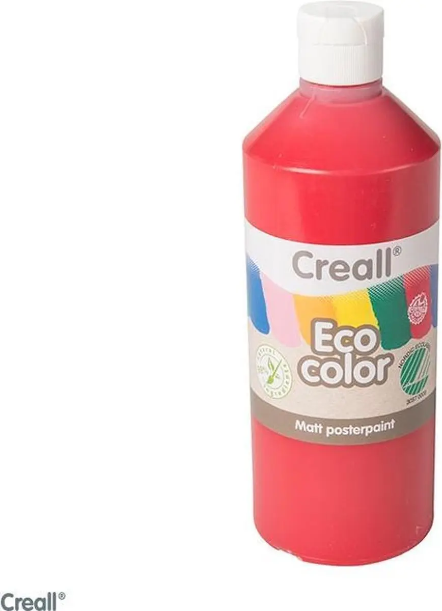 Creall plakkaatverf ECO COLOR 500 ml rood milieuvriendelijk.