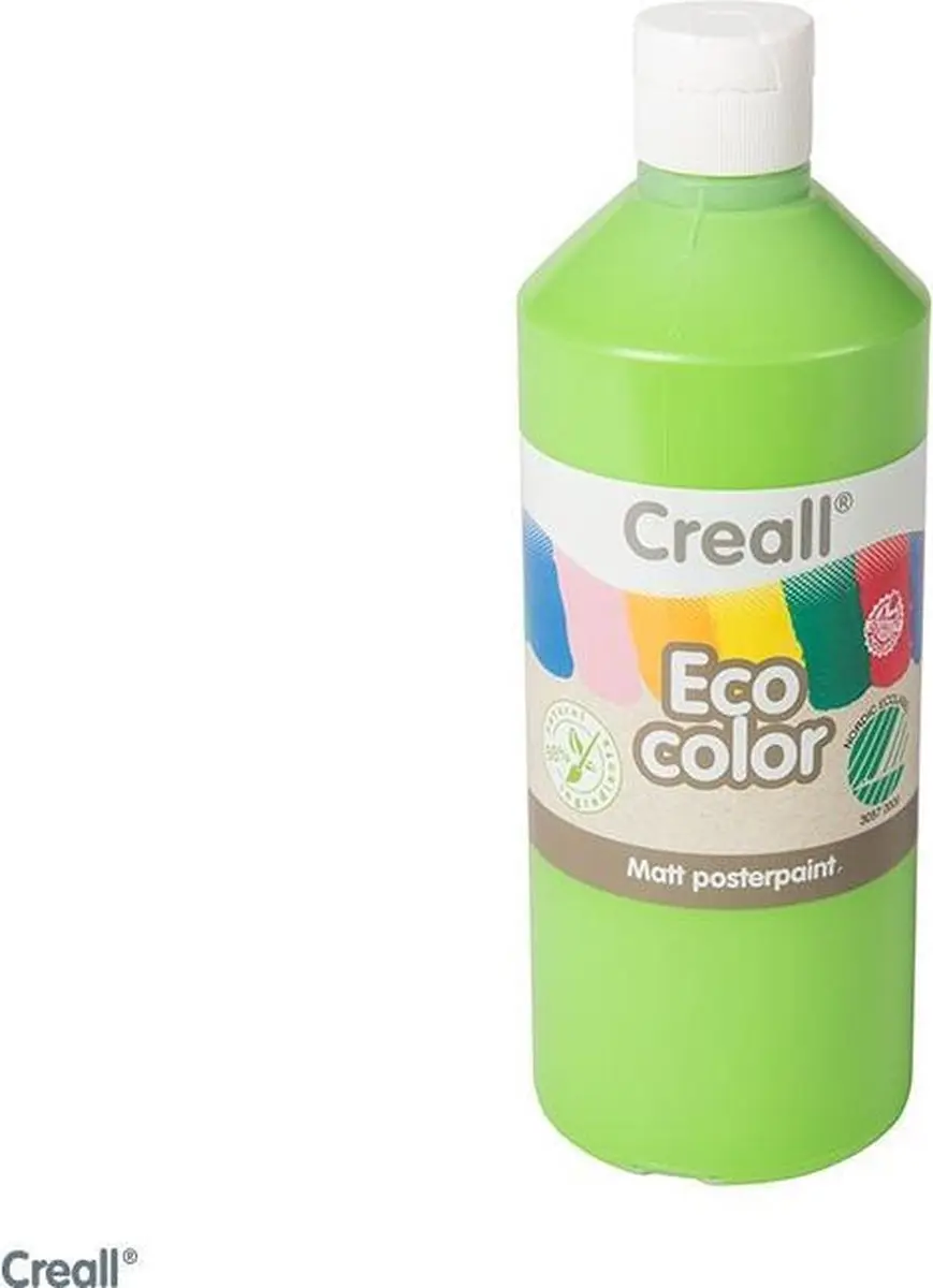 Creall plakkaatverf ECO COLOR 500 ml lichtgroen milieuvriendelijk.
