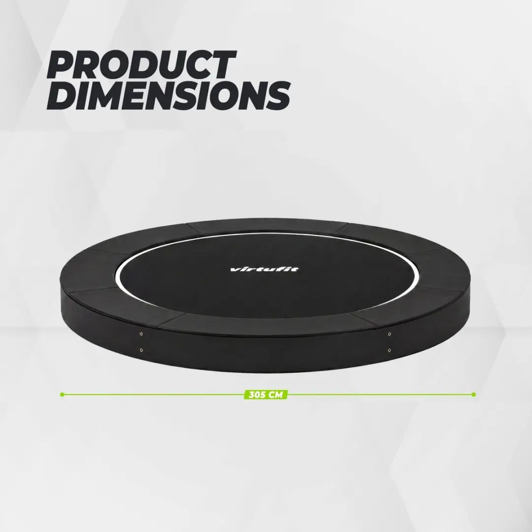 VirtuFit GroundLevel Trampoline 305cm - Zwart - afbeelding 4 van 6