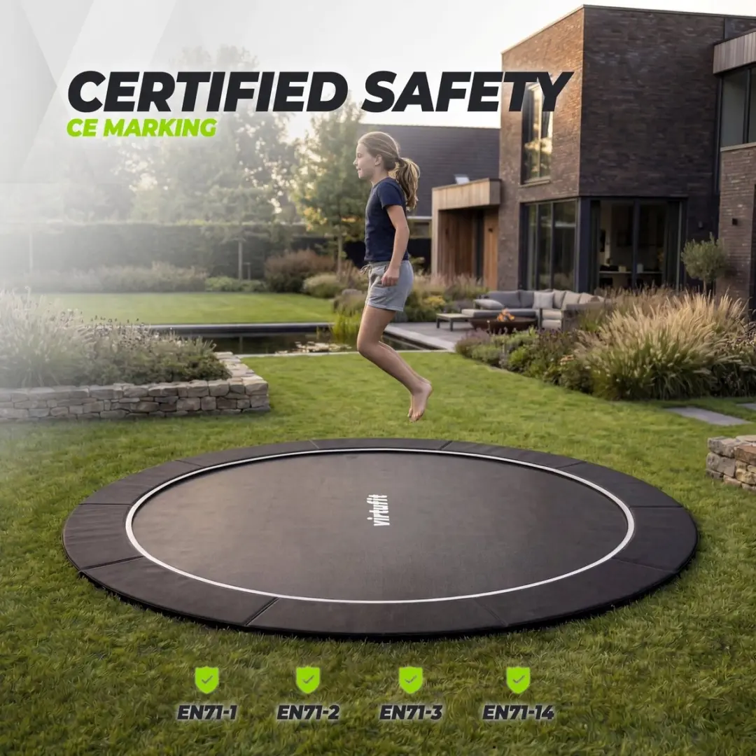 VirtuFit GroundLevel Trampoline 305cm - Zwart - afbeelding 5 van 6