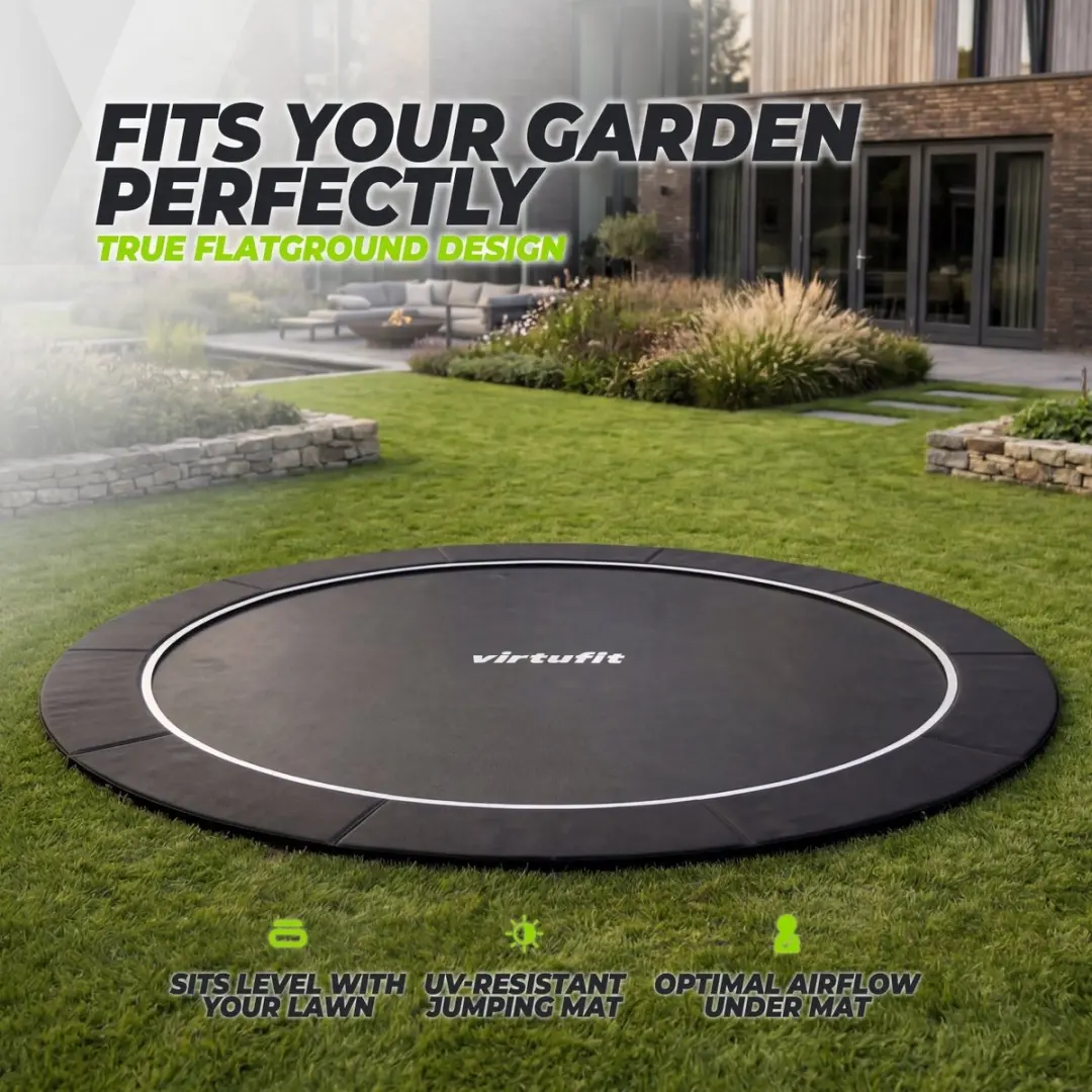 VirtuFit GroundLevel Trampoline 305cm - Zwart - afbeelding 6 van 6