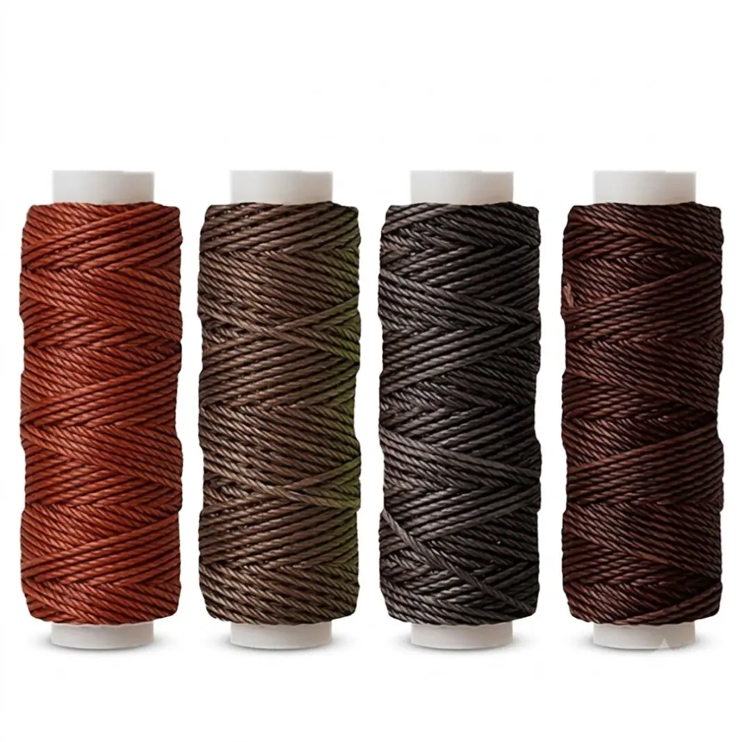 Bruin macramé wasdraad hobby koord 0,65 mm 4 rollen voor macrame sieraden maken