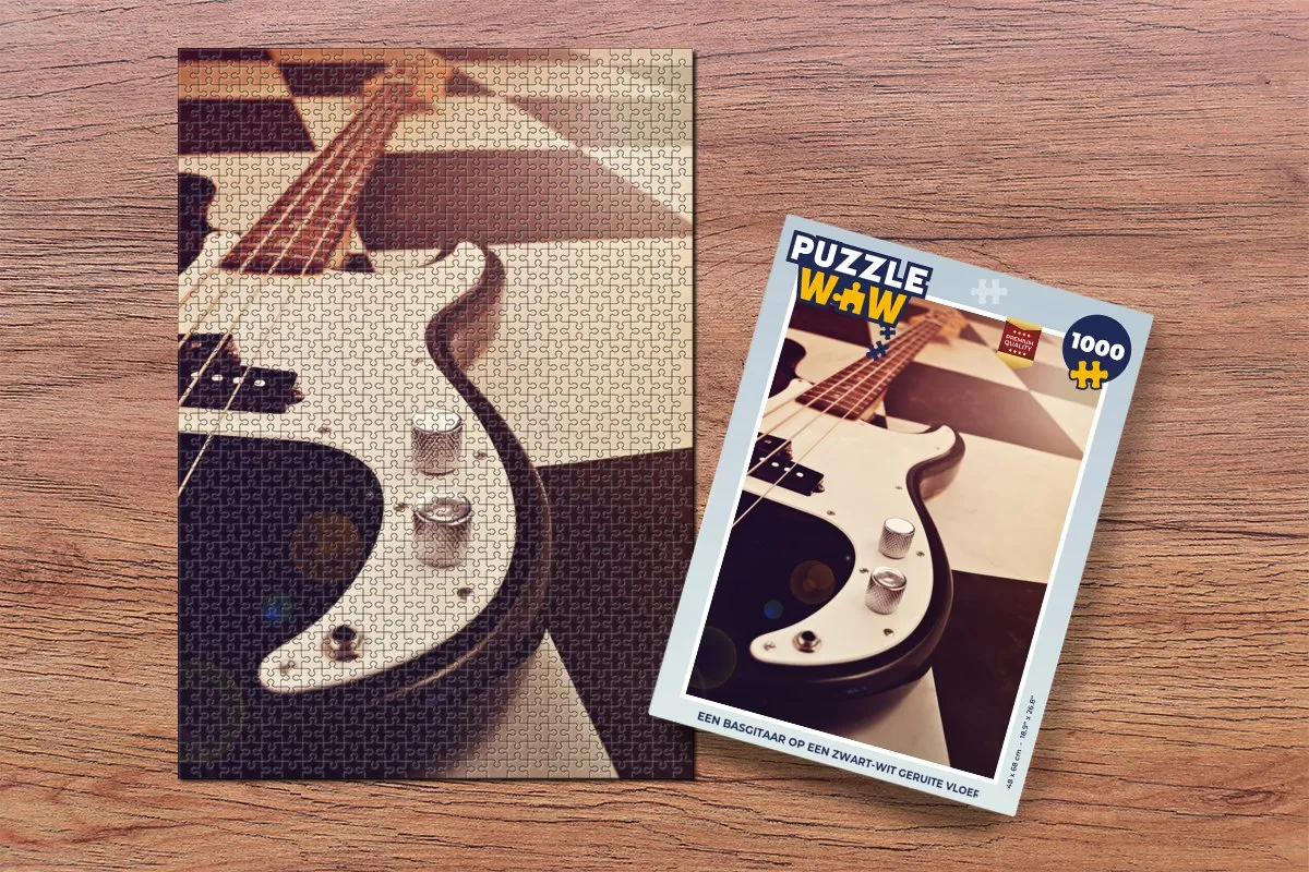 PuzzleWow Legpuzzel Basgitaar 1000 Stuks - Multicolor