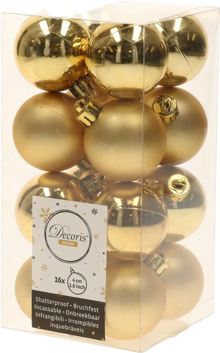 Kerstballen 66x stuks met ster piek - goud - kunststof 4, 5, 6, 8, 10 cm