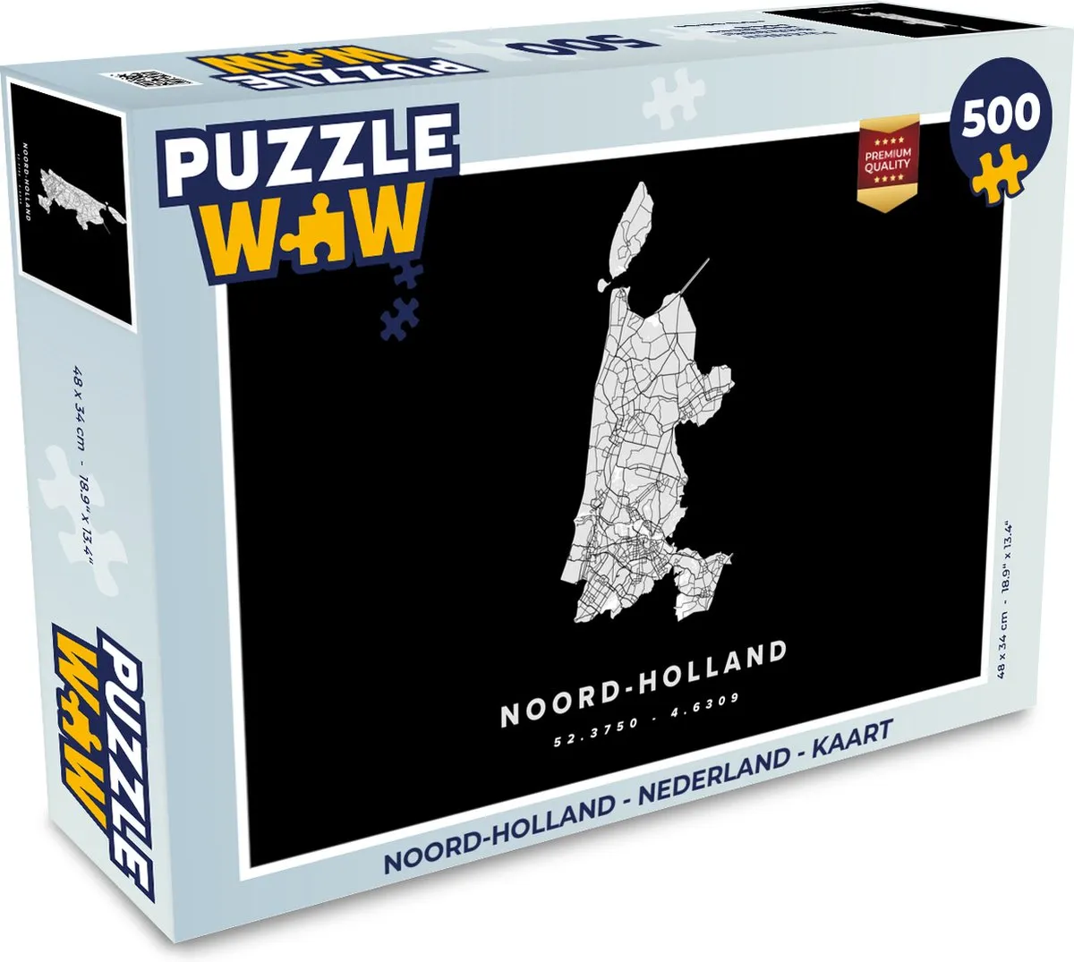 PuzzleWow Noord-Holland Legpuzzel 500 Stuks - Multicolor