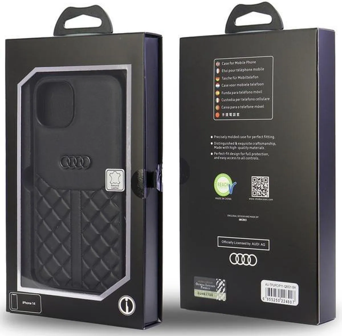 Audi Genuine Leather Back Case iPhone 11/XR - Zwart - afbeelding 6 van 6