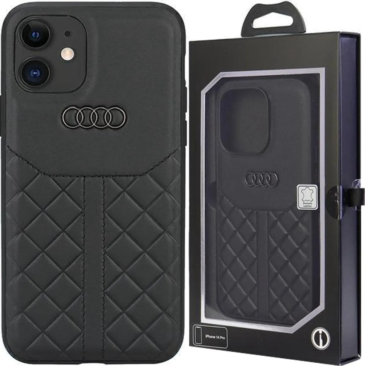Audi Genuine Leather Back Case iPhone 11/XR - Zwart