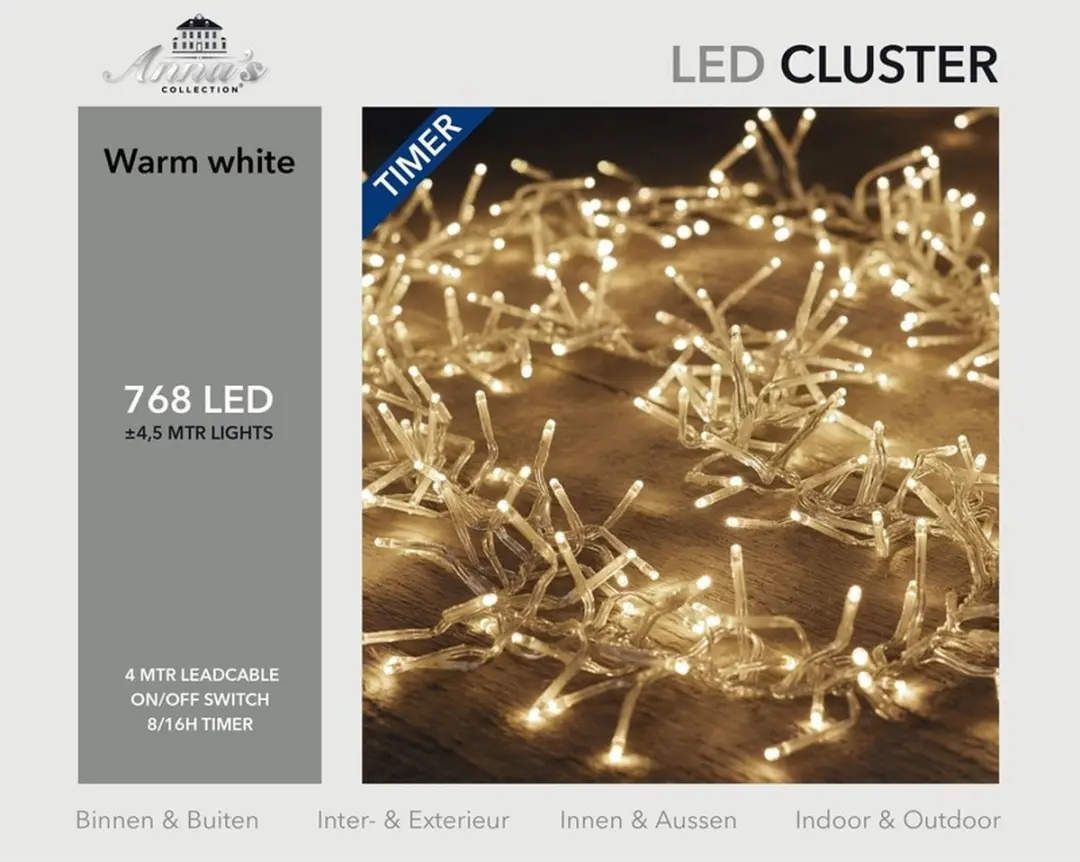 Anna's Collection Clusterverlichting 768 LED 4,5m - afbeelding 3 van 3