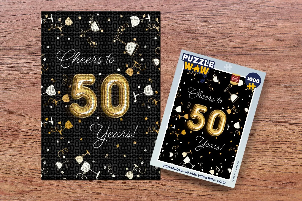 PuzzleWow Verjaardag 50 Jaar Puzzel - 1000 Stuks - Multicolor