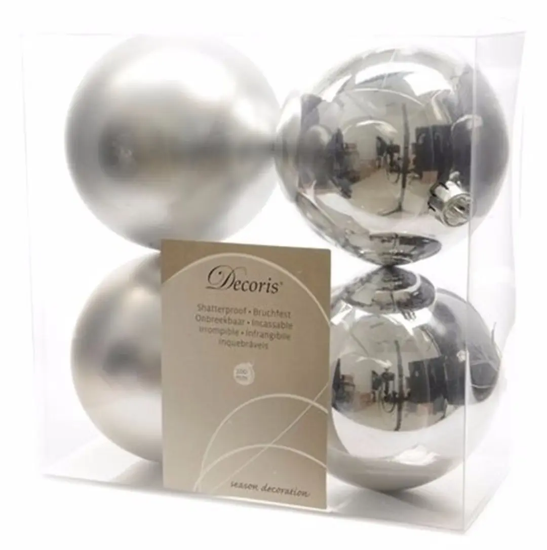 Onbreekbare zilveren kerstballen 10 cm