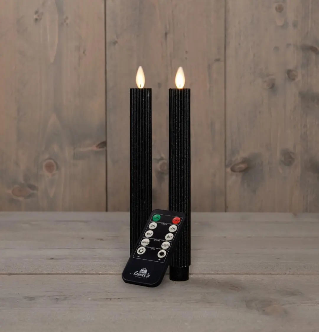 Anna's Collection LED Dinerkaars Flame Effect Ribbel 23cm