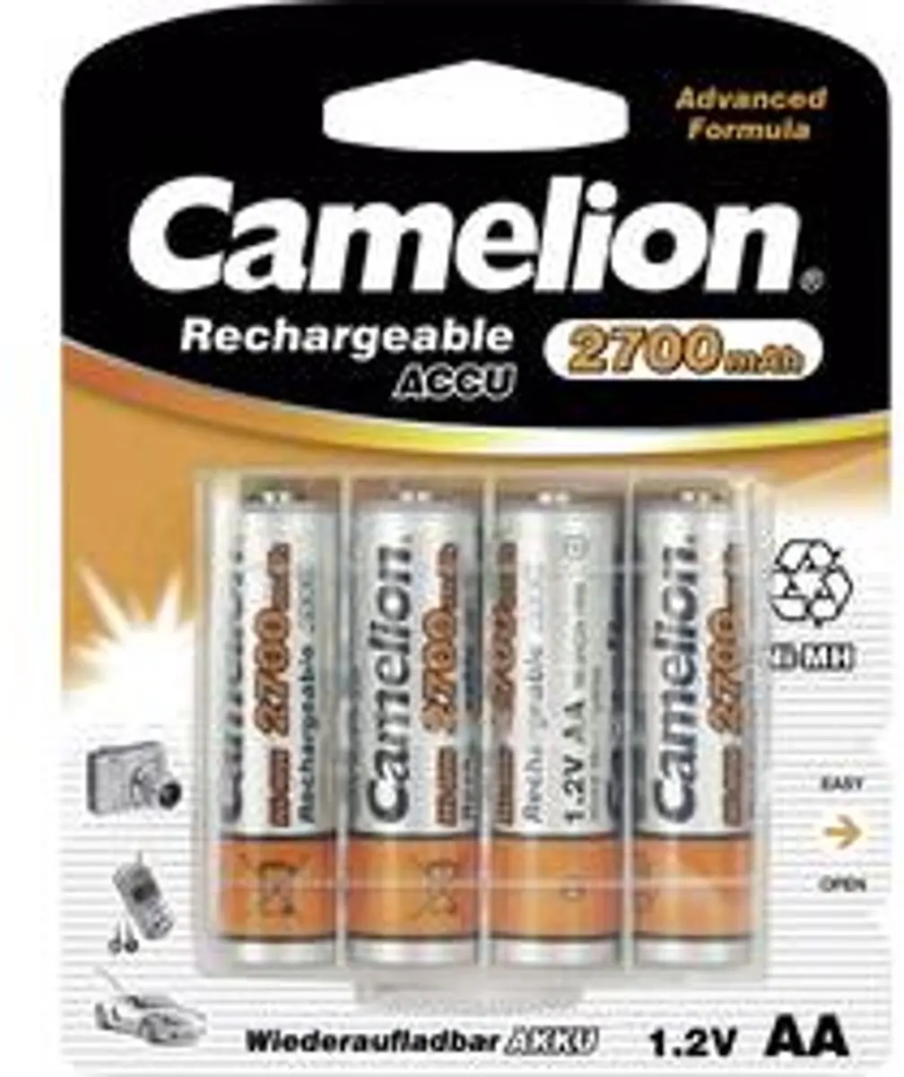 Camelion NH-AA2500-BC4 AA Batterijen 2500mAh - 4 Stuks - afbeelding 2 van 3