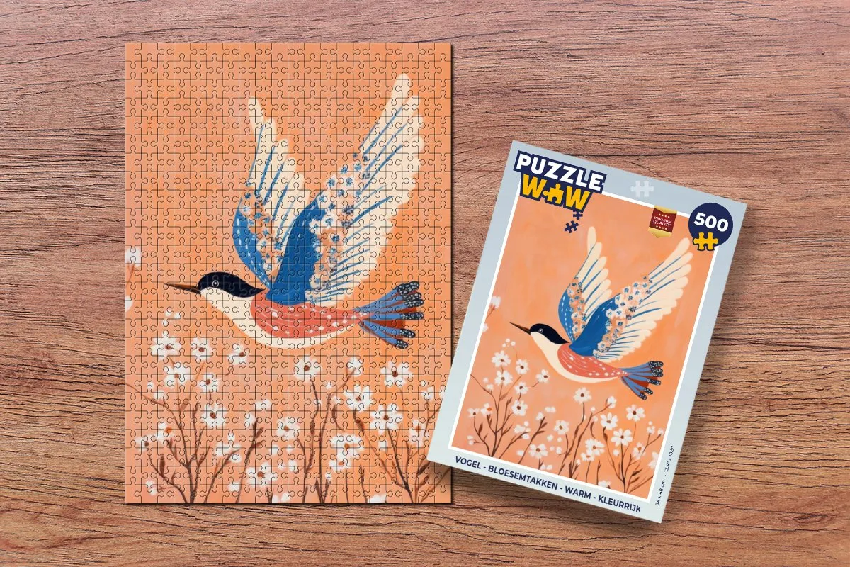 PuzzleWow Vogel - Bloesemtakken Legpuzzel 500 Stuks