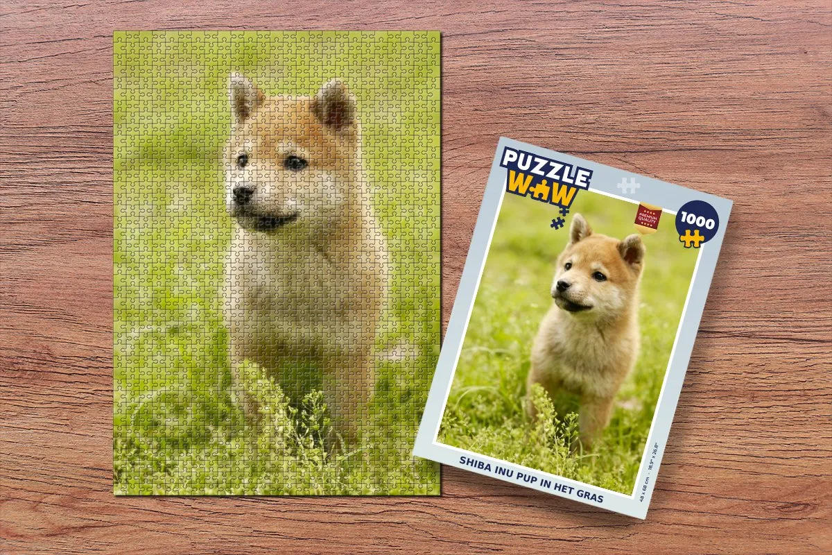 PuzzleWow Shiba Inu Pup Legpuzzel 1000 Stuks - Multicolor