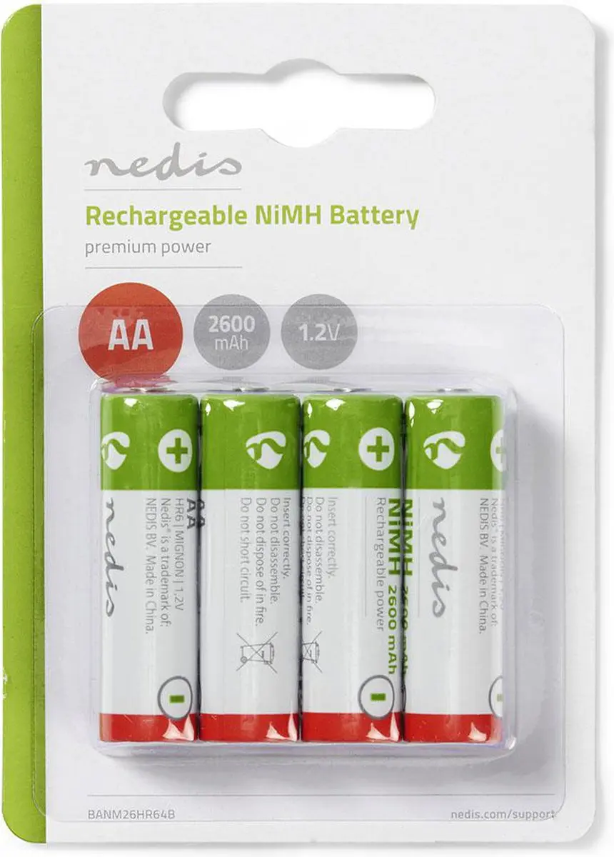 Nedis Oplaadbare NiMH AA 2600mAh - 4 Stuks - afbeelding 6 van 6