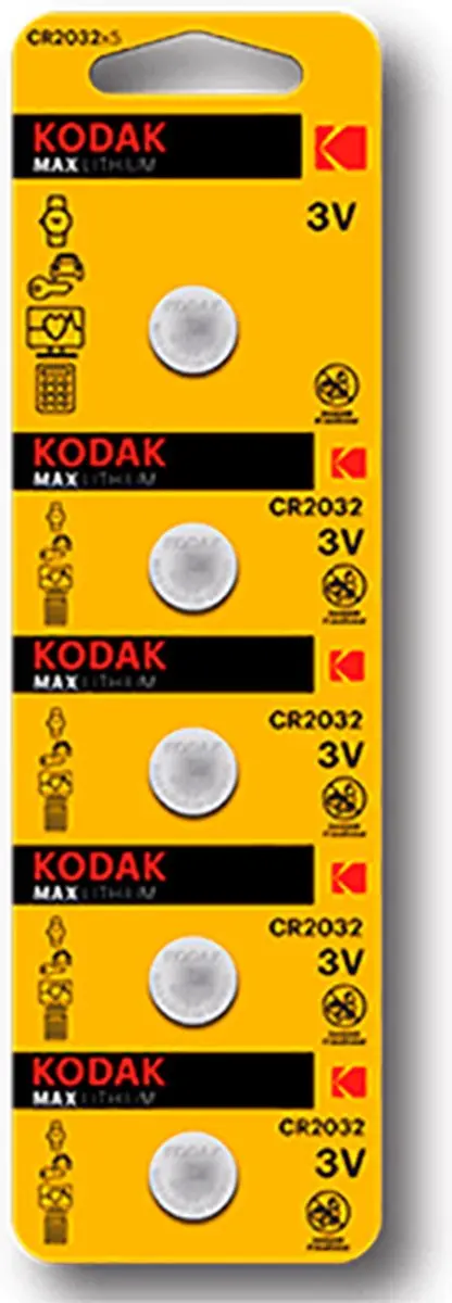 Kodak CR2032 Knoopcelbatterij - 5 Stuks - afbeelding 3 van 3