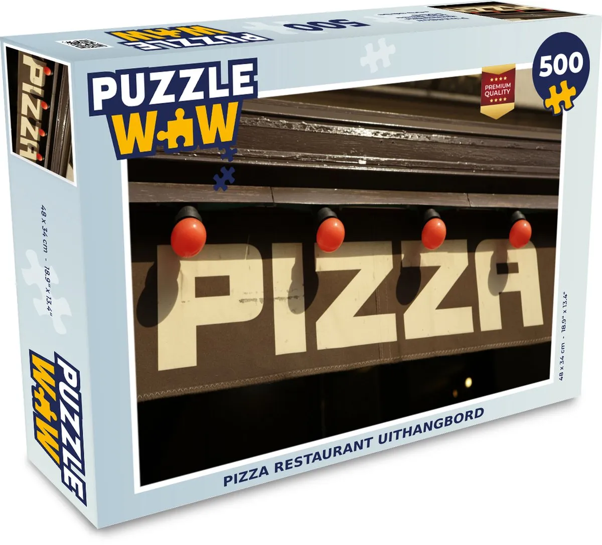PuzzleWow Pizza Restaurant Uithangbord Legpuzzel 500 Stuks