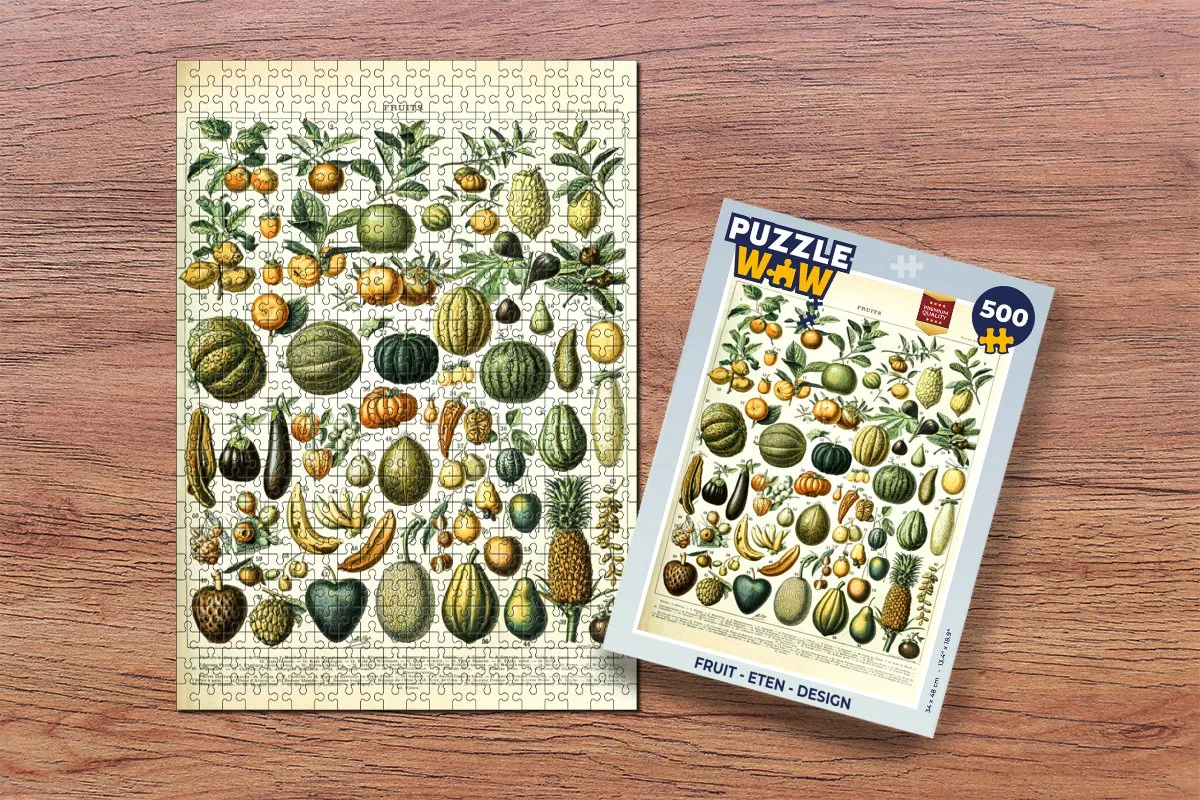 PuzzleWow Adolphe Millot Vintage Fruit Legpuzzel 500 Stuks - Multicolor
