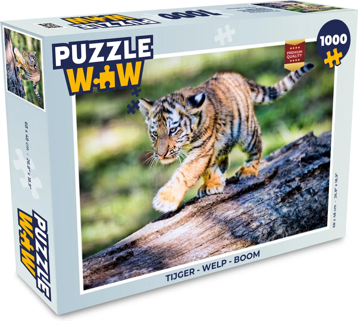 PuzzleWow Tijger Welp Boom Legpuzzel 1000 Stuks